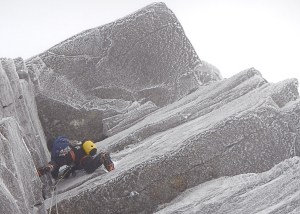 Black Diamond Vector Helmet - light and comfortable with a great fit. On technical climbs you forget you're wearing it!
