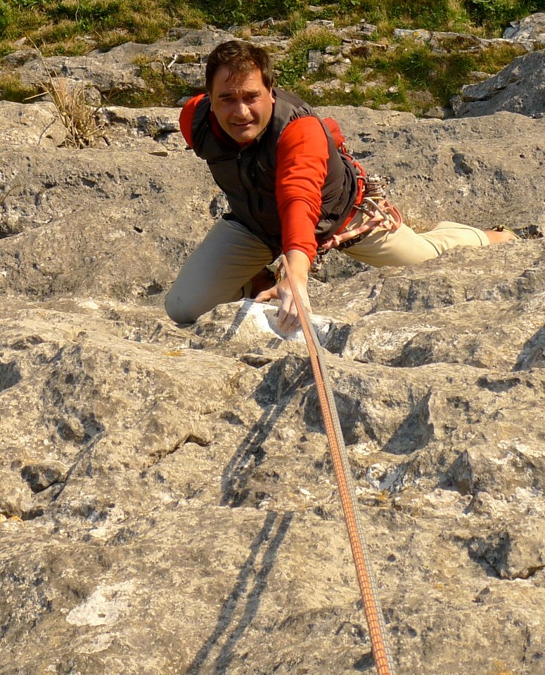 the adidas hybrid soft shel vest had great frredom of movement for climbing in. Wind and Wuthering, Malham Cove