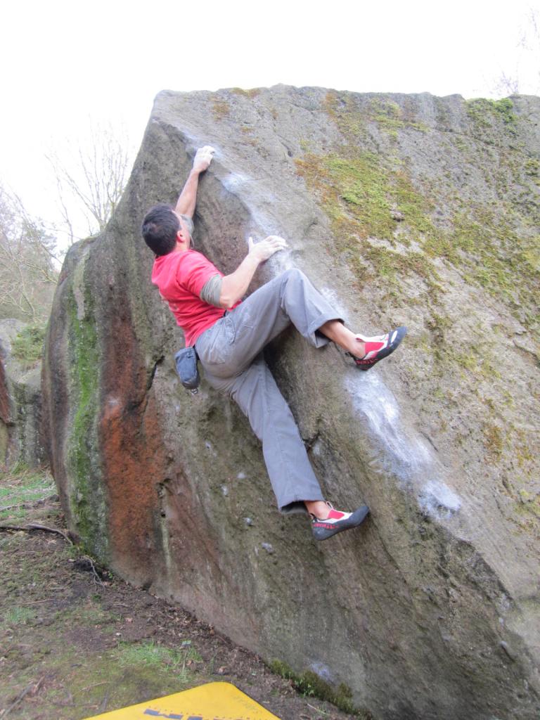 A good heel profile was great for hooking. Caley boulders.