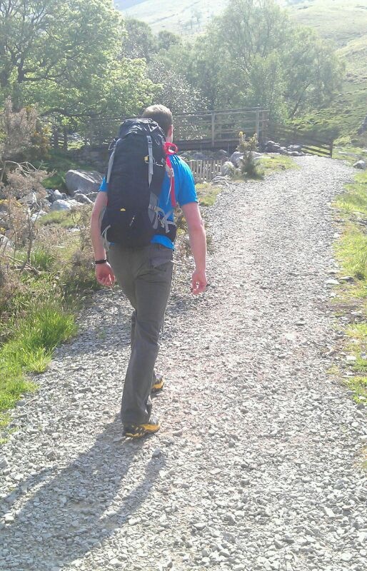 The Salewa Miage 35 pack is a good all round mountaineering pack and just as happy out cragging in the UK as it is on alpine ski tours. Seen here on the a crag approach in the Lake District.