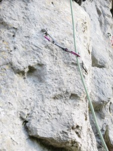 The DMM Shadow quickdraw. A nice smooth ride for less friction.