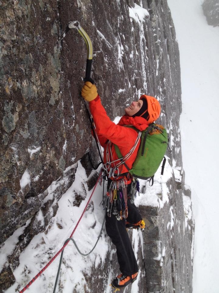 Jöttnar Vanir Salopette - great for technical mixed climbing such as that found on Gargoyle Wall, Ben Nevis