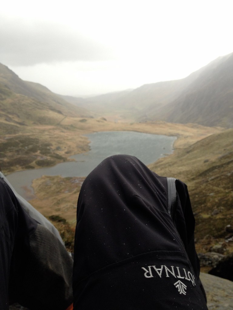 Jöttnar Vanir Salopette - great protection from the rain. Here seen used on some technical scrambles on the Idwal Slabs, North Wales.