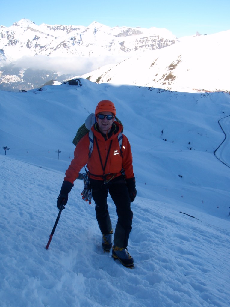 Arc'teryx Alpha Comp Hoody - the pockets didn't interfere with a pack, the breathable Fortius 1.0 fabric on the back kept me comfortable and the great cut and harness Hemlock feature made this a great technical climbing jacket. 