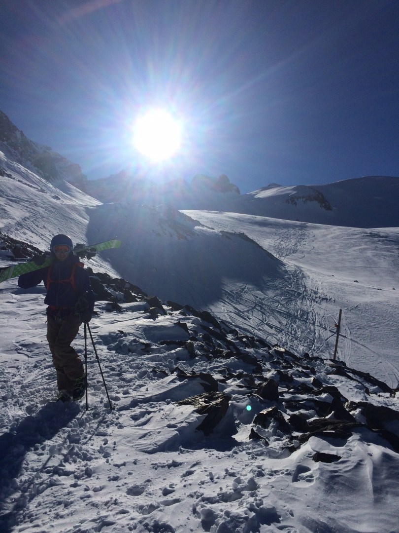 Patagonia Untracked Jacket and Pants - short bootlick after an early season descent of the Glacier De La Giros, La Grave.