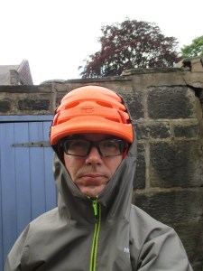 The hood works well with a helmet.