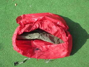 The oversized bag was great for just chucking the tent in.
