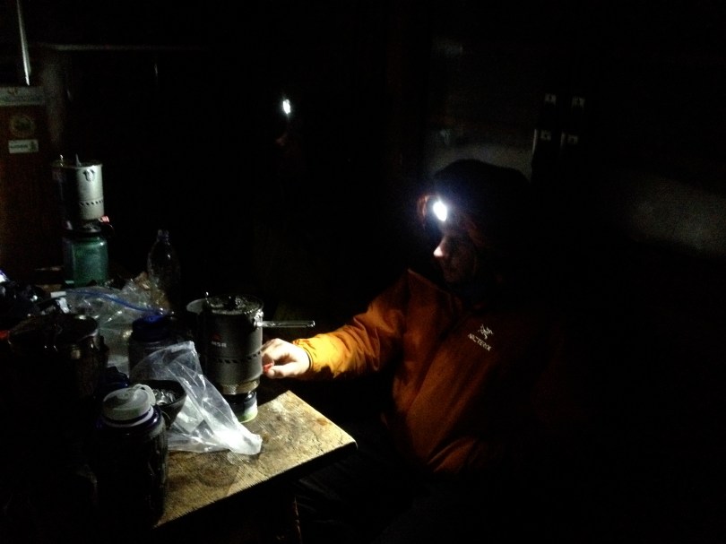 A pair of MSR Reactor Stoves in action! Breakfast time in the Solvay refuge, descending the Matterhorn after climbing the North Face.