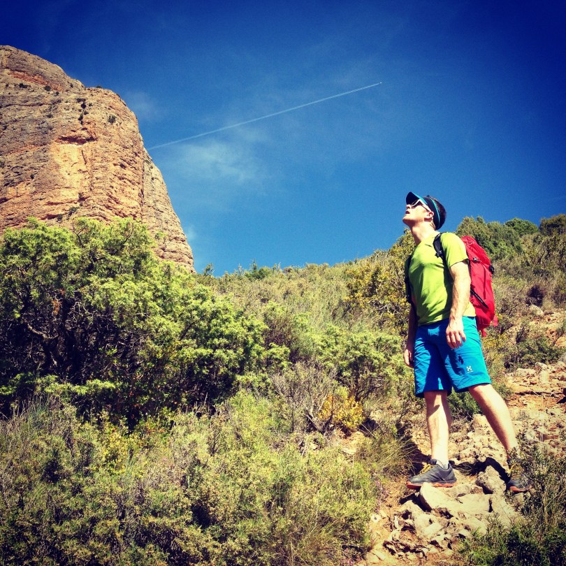 Häglofs Lizard Shorts - checking out the routes at Riglos, Spain.