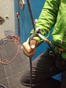I found it easier to have my thumb through the Jul2 when belaying.