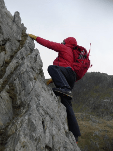 The Manta Pros were great for scrambling - heading up the Cneifon Ridge on a damp windy December.