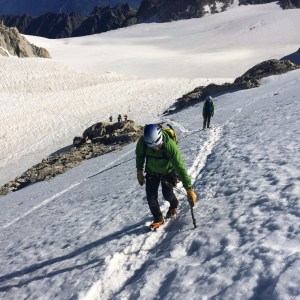 Stiff enough to give good security on steep glacier terrain.